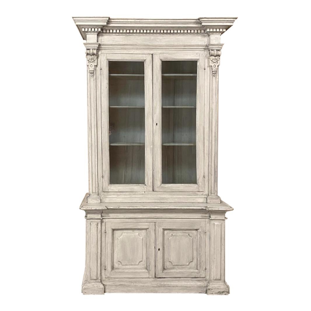 18th Century Italian Neoclassical Painted Bookcase For Sale