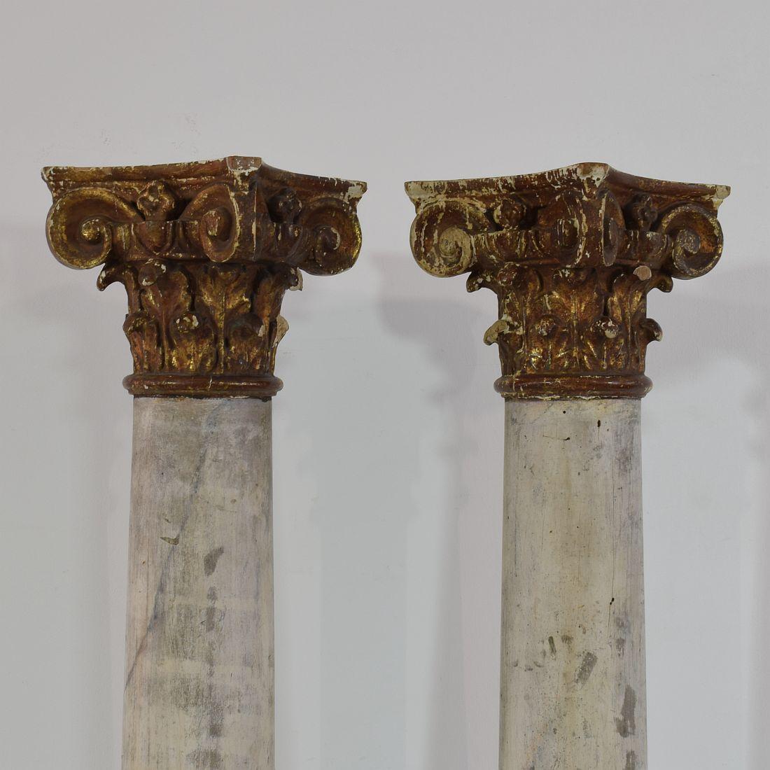 Beautiful weathered columns, Italy, circa 1780
Weathered, small losses.