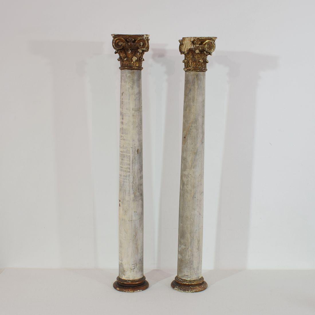 18th Century Italian Neoclassical Painted Wooden Columns 4