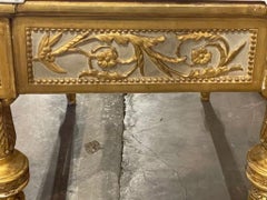 Console néoclassique italienne du XVIIIe siècle à parcellaire doré
