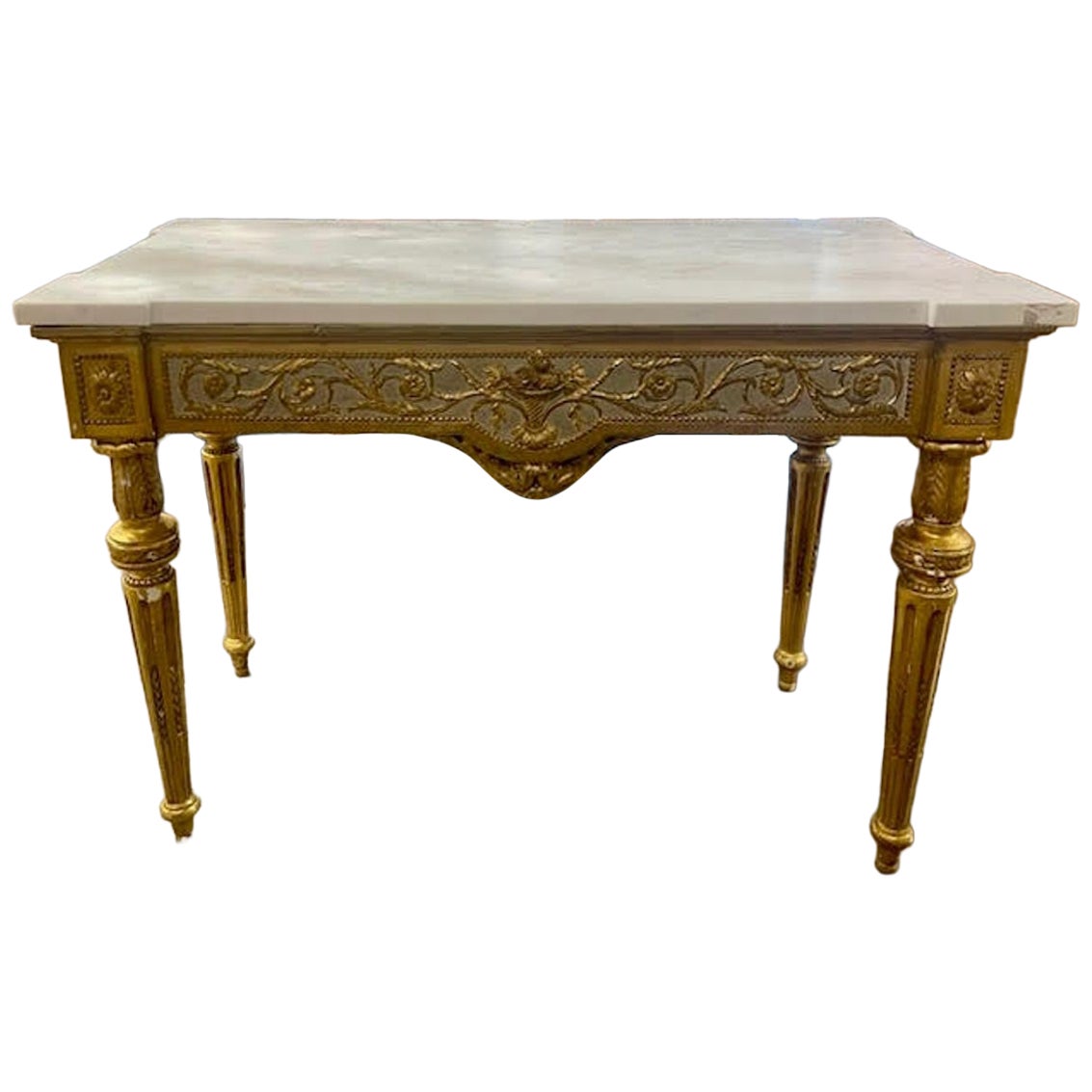 18th century Italian Neoclassical Parcel Gilt Console