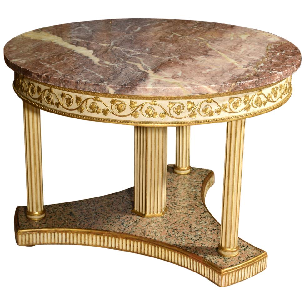 18th Century, Italian Neoclassical Round Lacquered Wood Center Table