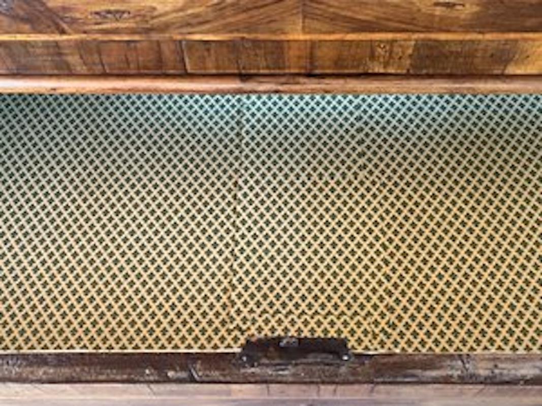 Hand-Crafted 18th Century Italian Neoclassical Walnut Commode with Inlay and Burl Veneer