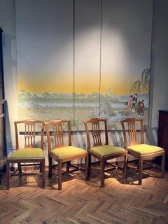 18th-Century Italian Neoclassical Walnut Dining Chairs, Tuscan Provenance