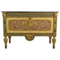 Comò in legno neoclassico italiano del XVIII secolo attribuito a Francesco Bolgiè