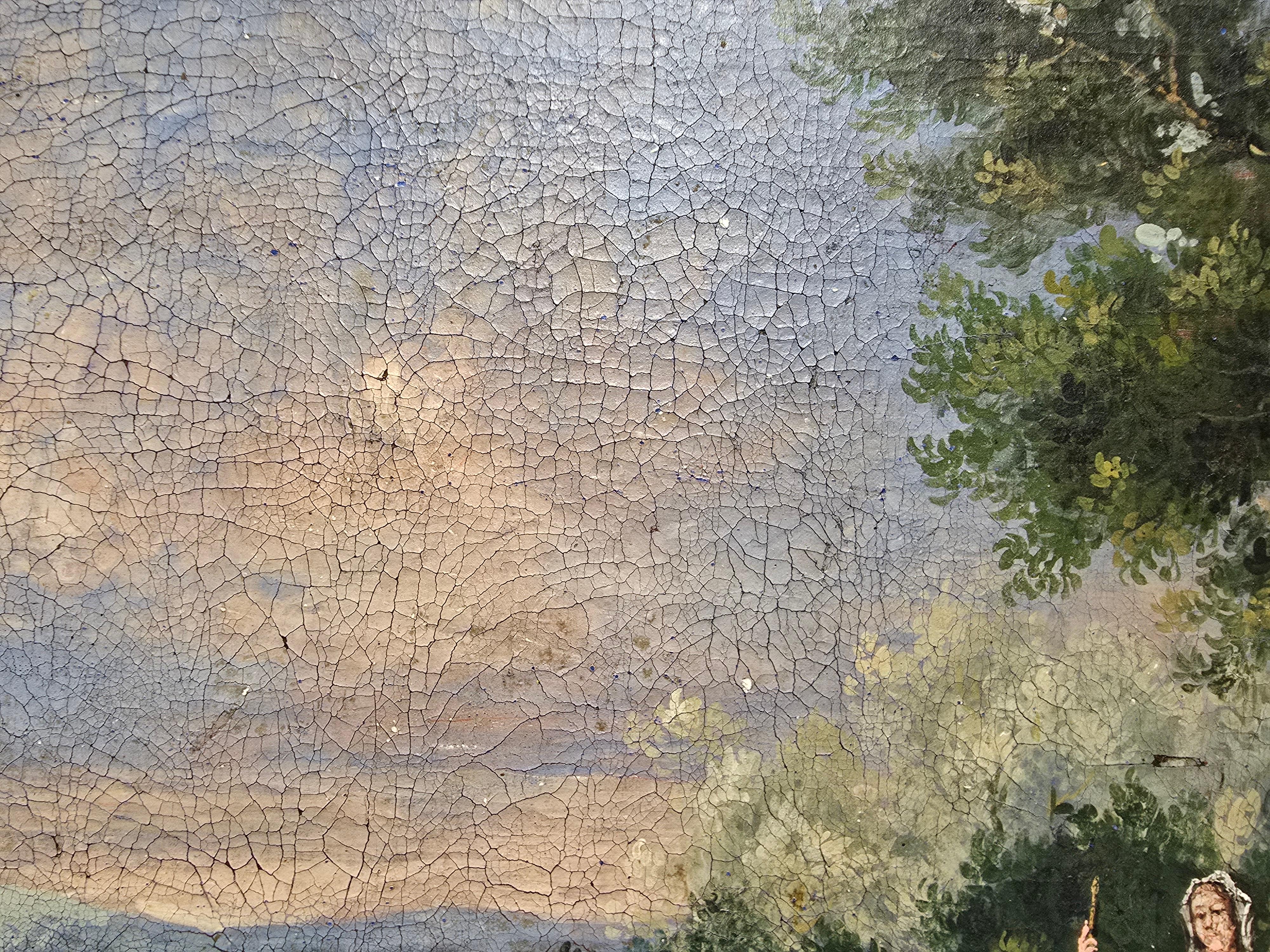 Huile sur toile italienne du XVIIIe siècle - Scène pastorale en vente 14