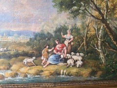18th-Century Italian Oil on Canvas – Pastoral Scene