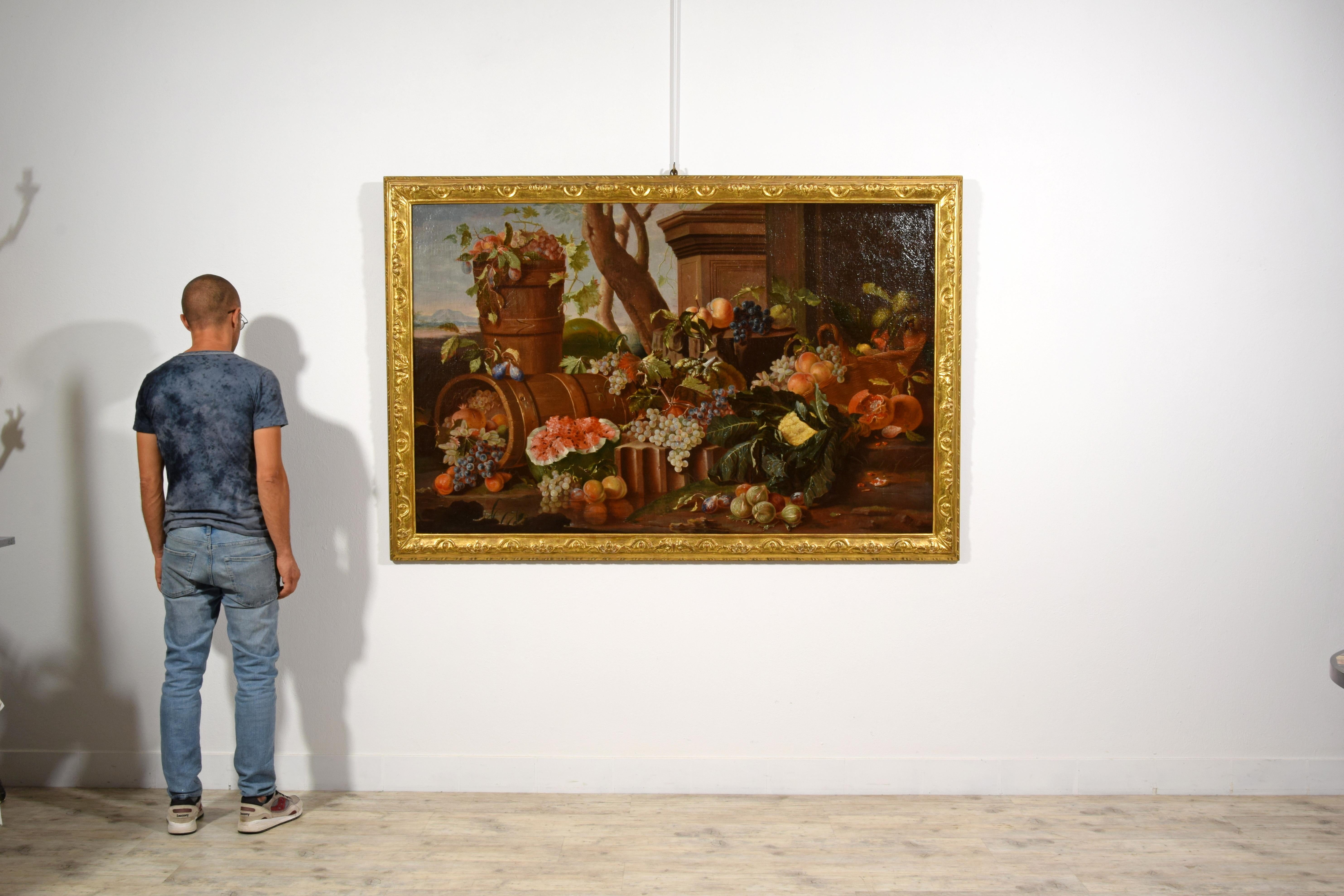 XVIIIe siècle, Huile italienne sur toile Nature morte de Pietro Navarra en vente 5