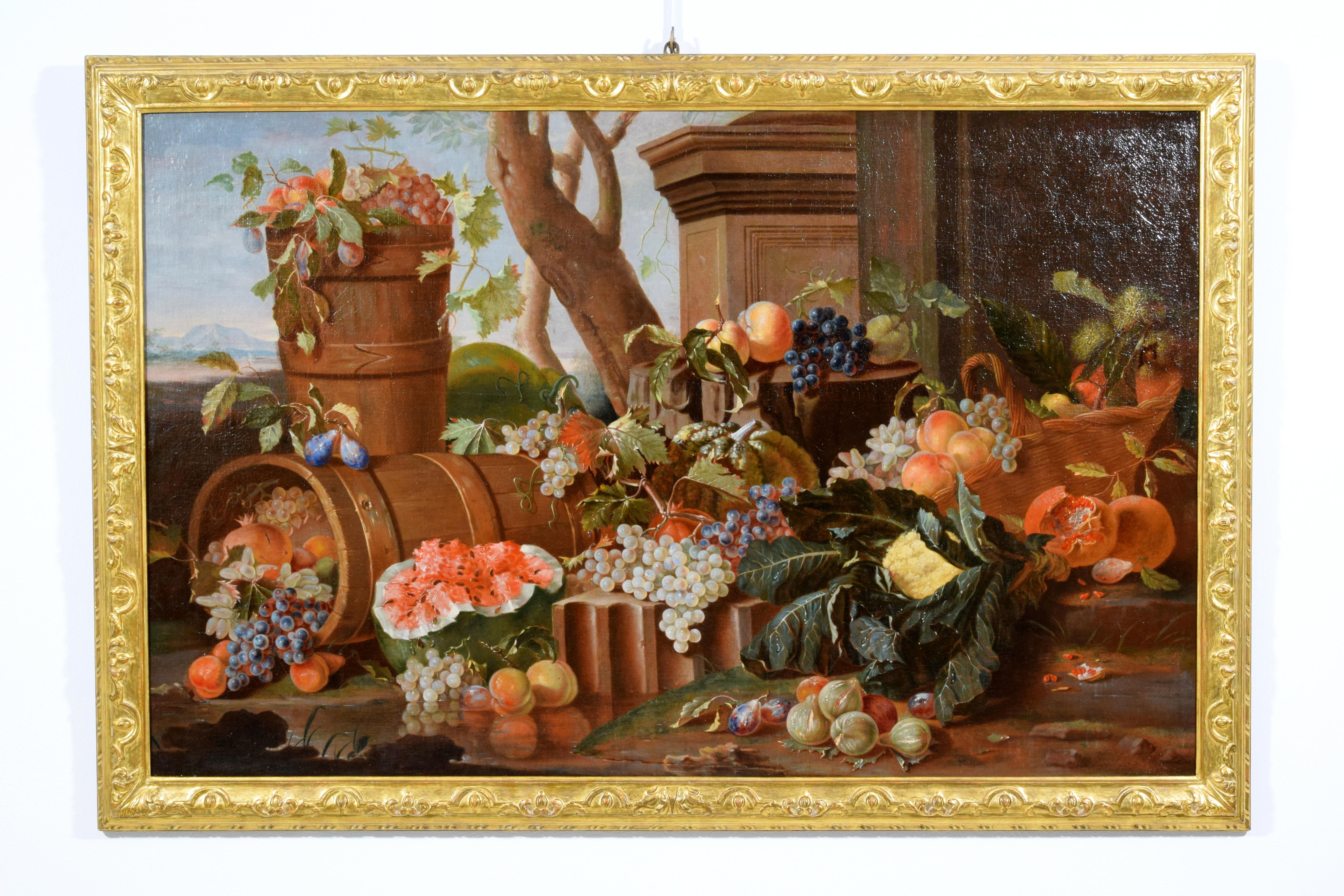 XVIIIe siècle, Huile italienne sur toile Nature morte de Pietro Navarra en vente 6
