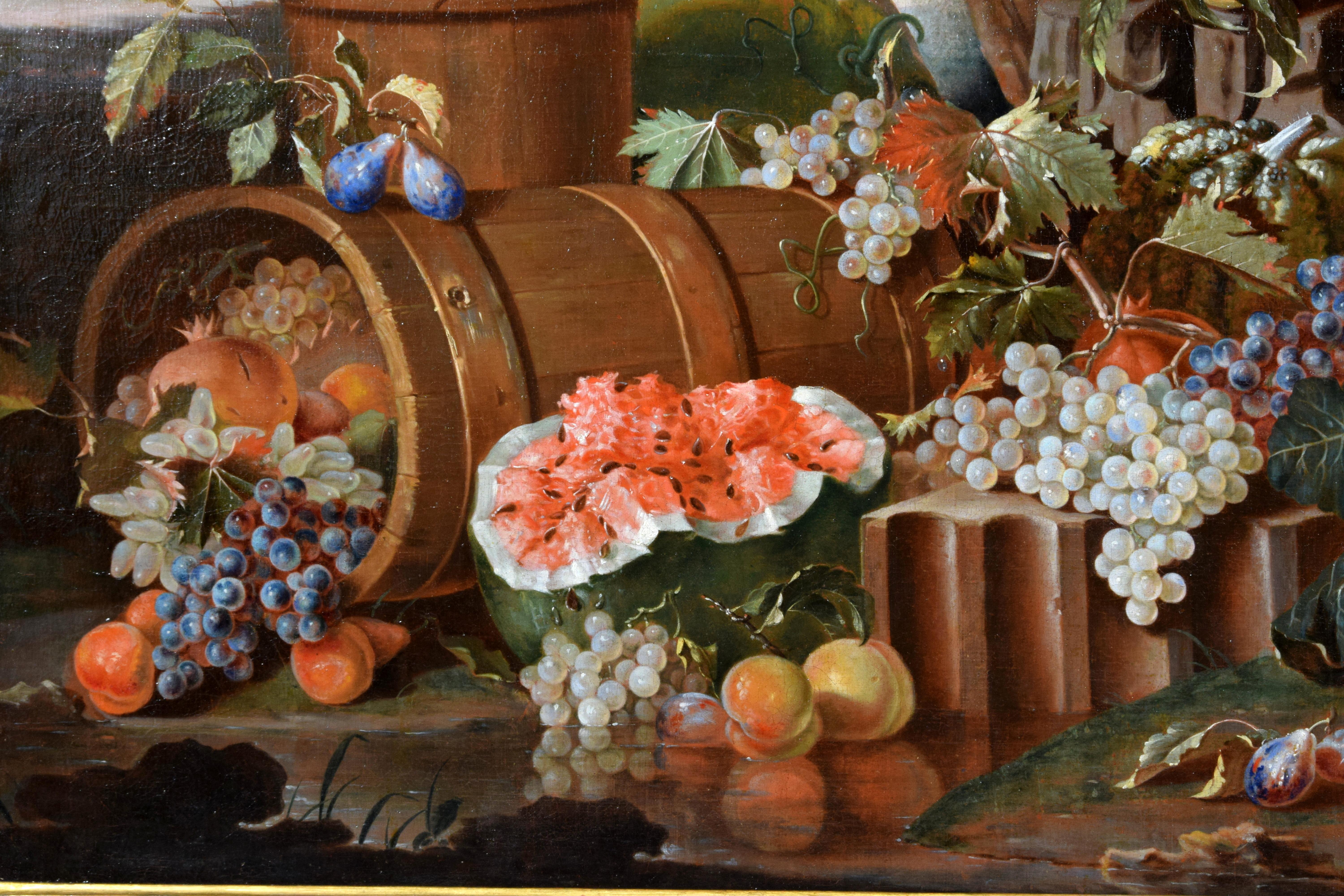 XVIIIe siècle, Huile italienne sur toile Nature morte de Pietro Navarra en vente 8