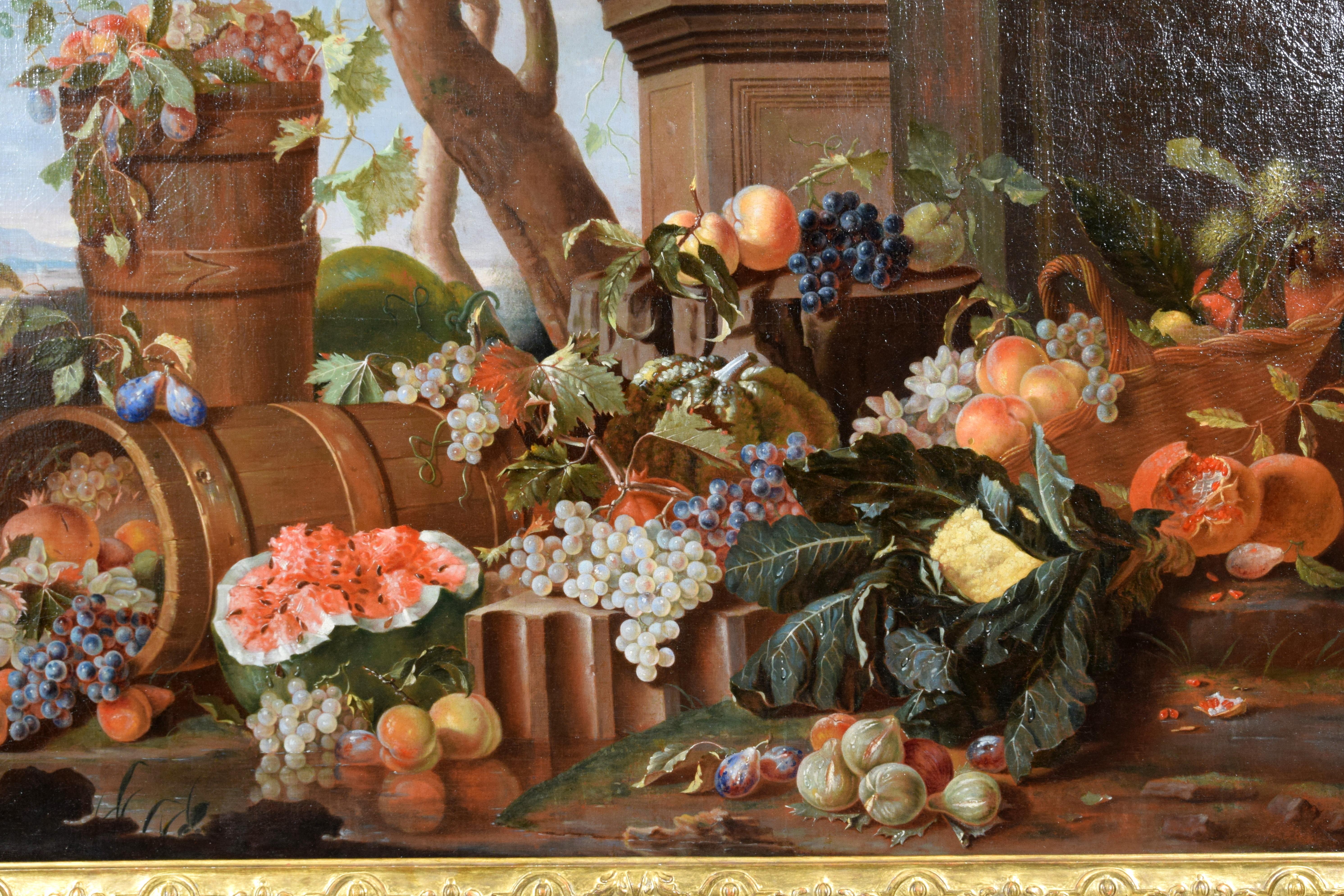 XVIIIe siècle, Huile italienne sur toile Nature morte de Pietro Navarra en vente 11