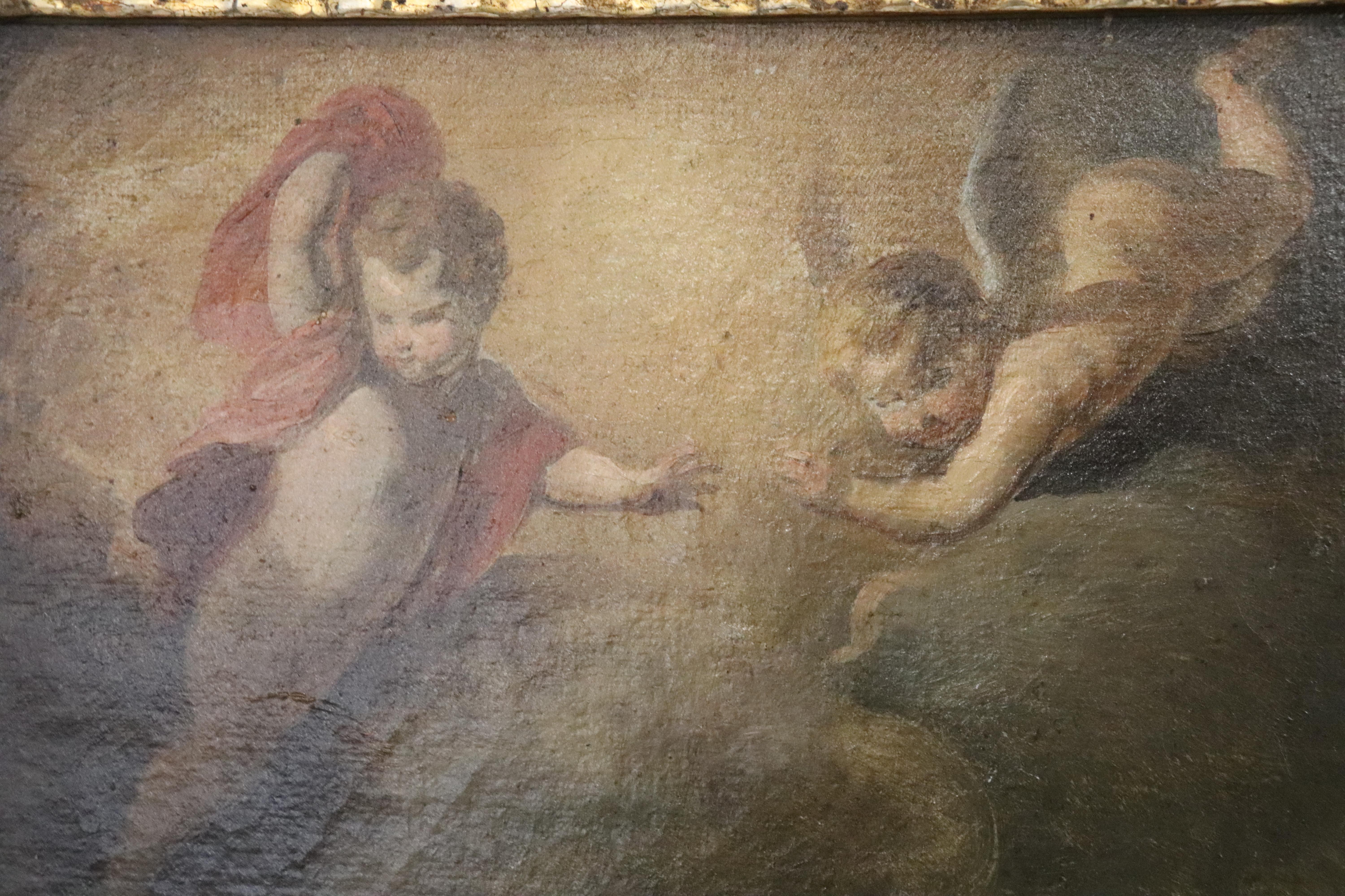 Late 18th Century 18th Century Italian Oil Painting on Canvas Death of Saint Joseph