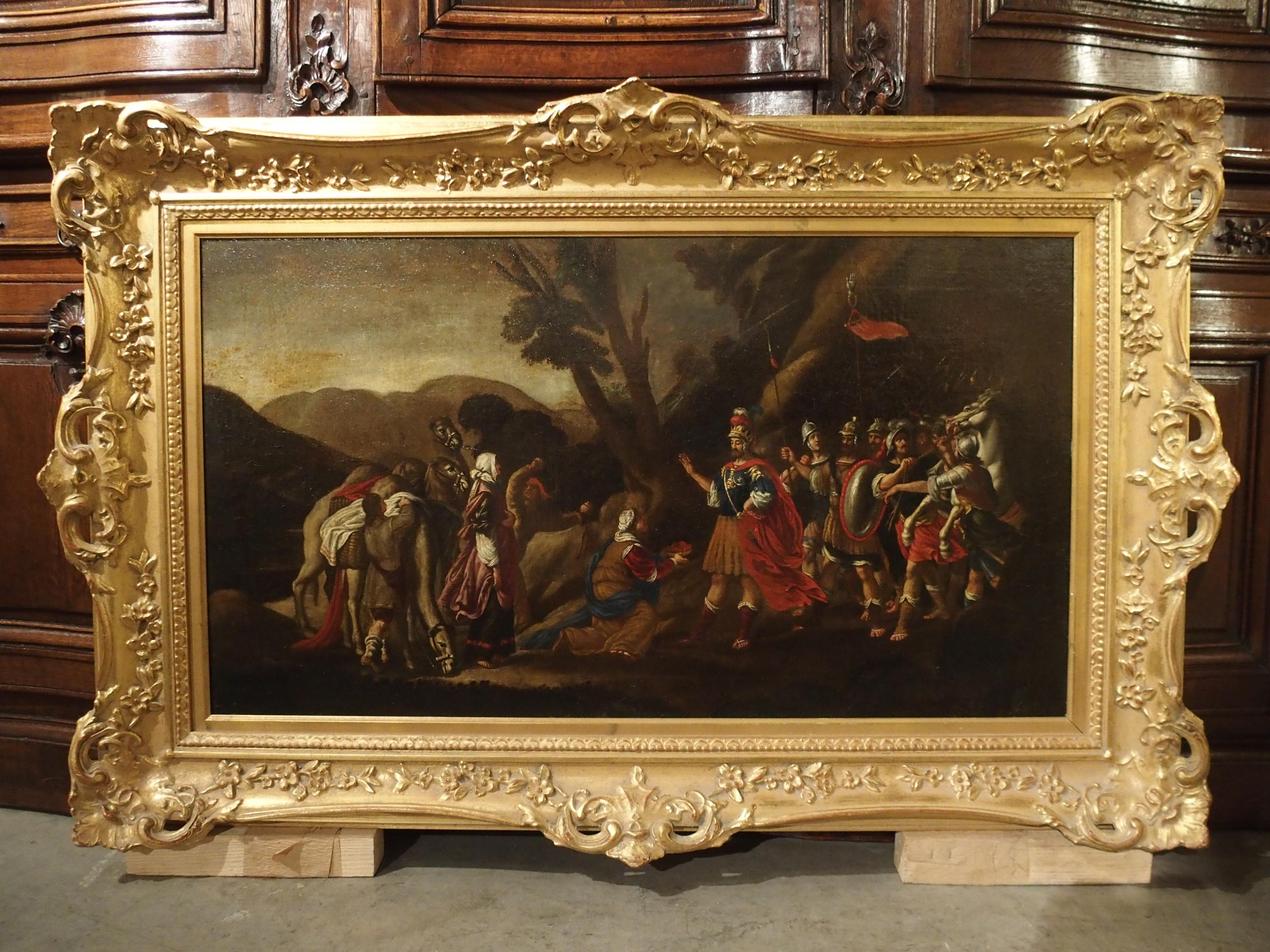 18th Century Italian Oil Painting on Canvas in Giltwood Frame 14