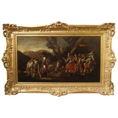 18th Century Italian Oil Painting on Canvas in Giltwood Frame