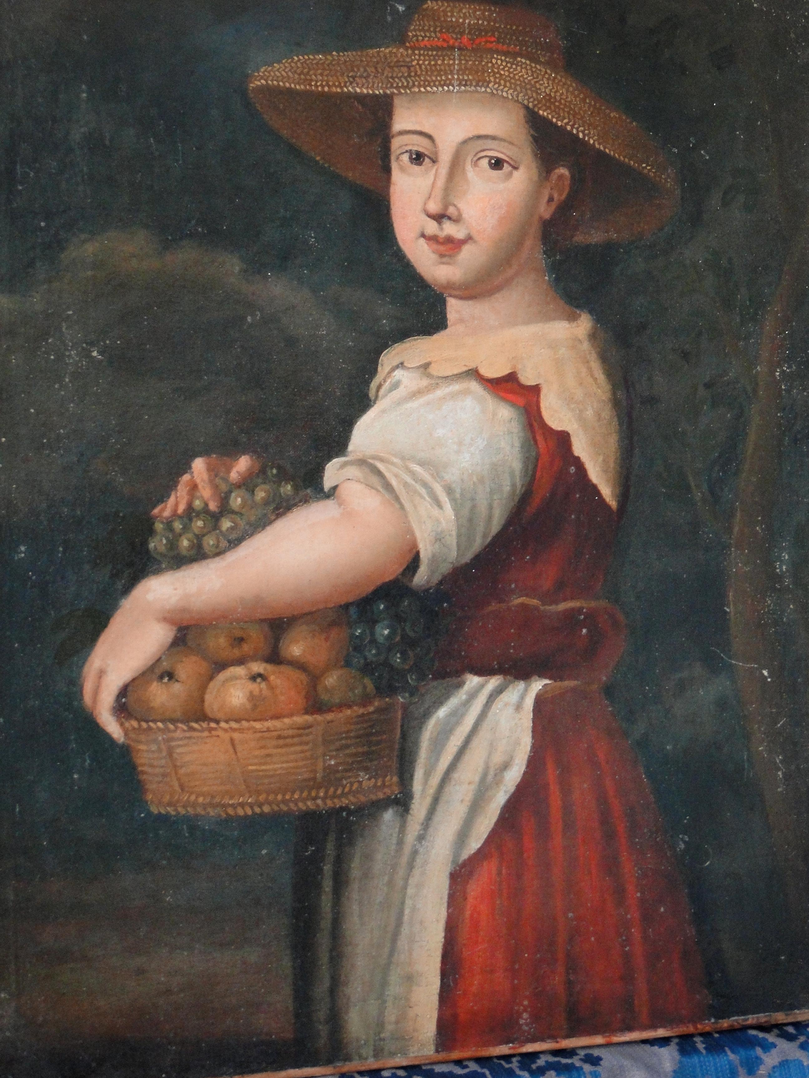 18th Century Italian Oil Painting Portrait on Canvas 2