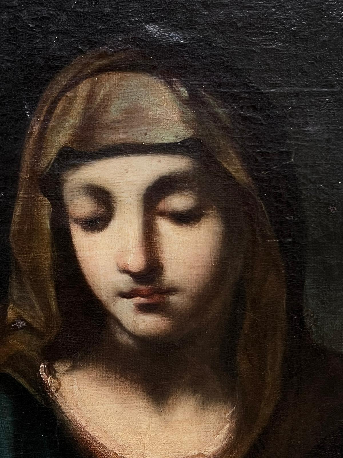 La Virgen Madonna
Escuela italiana, siglo XVIII
óleo sobre lienzo, enmarcado
enmarcado: 16,5 x 14 pulgadas
lienzo: 15 x 12,5 pulgadas
procedencia: colección privada, Francia
estado: muy bueno y en buen estado, con reparaciones anteriores. 