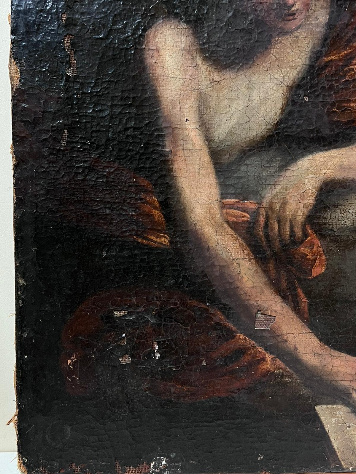 Angelo con le ali Ritratto Dipinto a olio su tela del 18° secolo, antico maestro italiano - Painting di 18th Century Italian Old Master