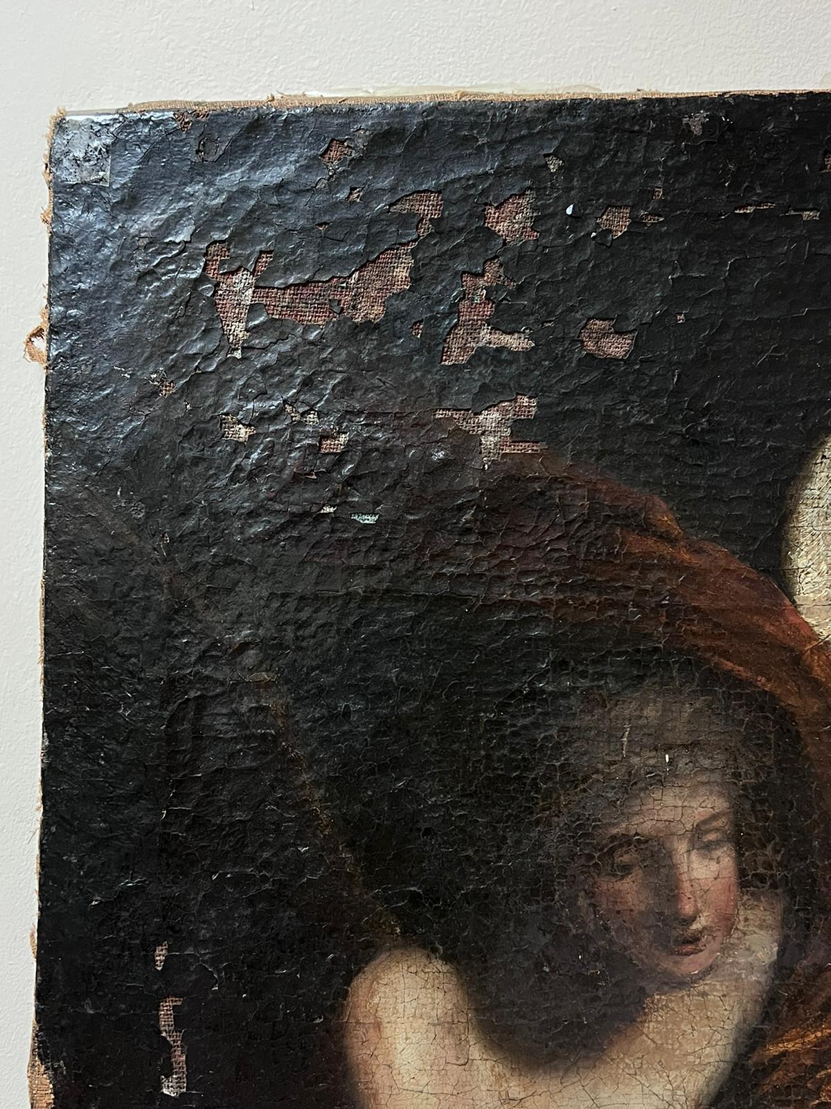 Angelo con le ali Ritratto Dipinto a olio su tela del 18° secolo, antico maestro italiano - Painting Antichi maestri di 18th Century Italian Old Master