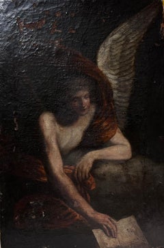 Angel mit Flügeln, Porträt eines alten italienischen Meisters, Ölgemälde auf Leinwand, 18. Jahrhundert