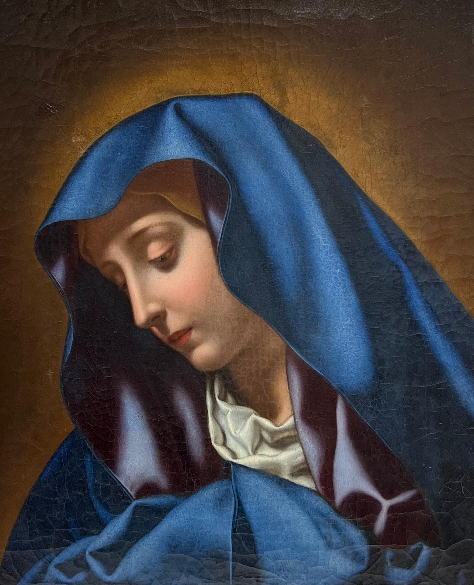 Fine Quality 18th Century Italian Old Master The Madonna in Blue after Dolci 1