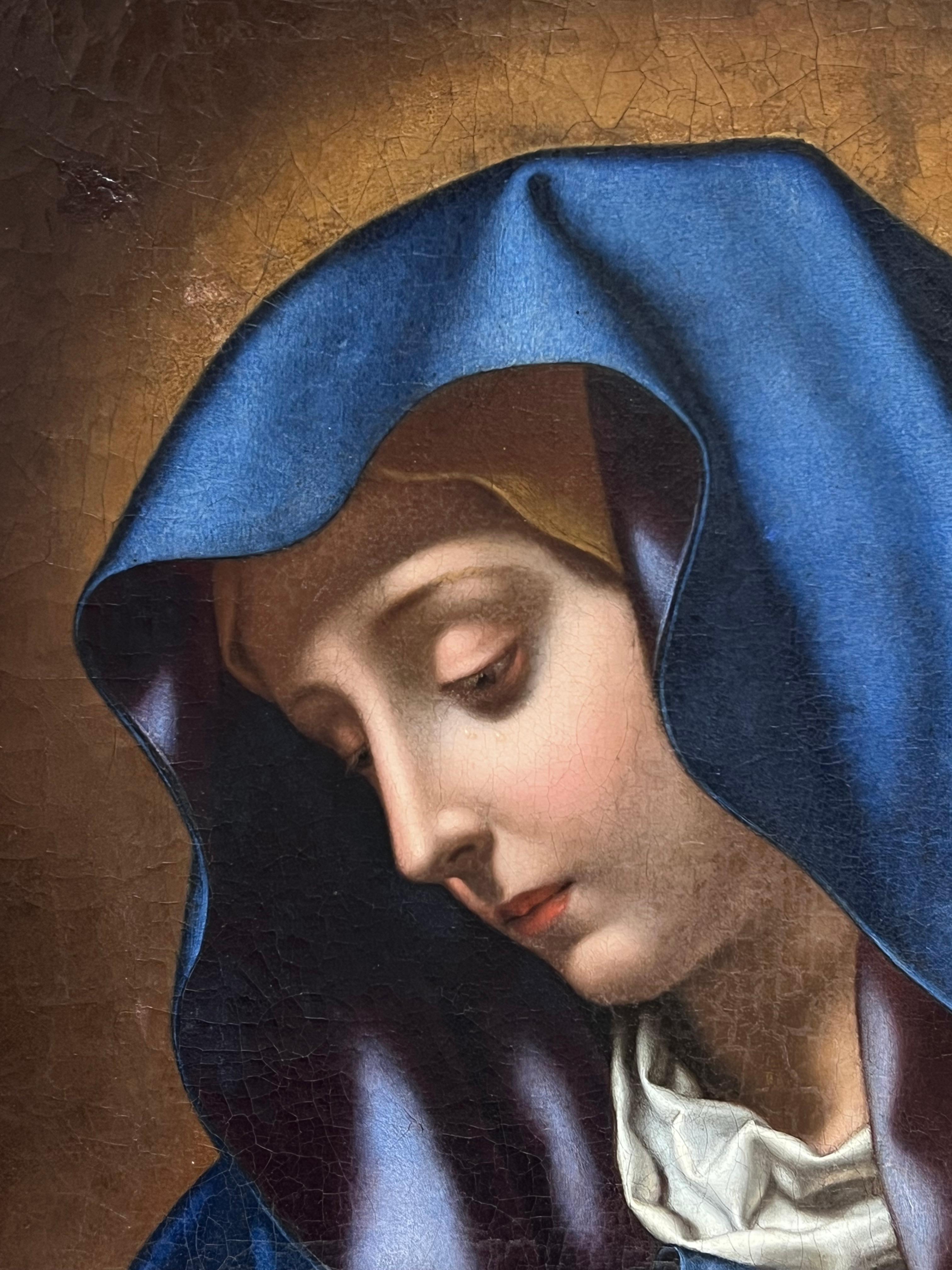 Fine Quality 18th Century Italian Old Master The Madonna in Blue after Dolci 2