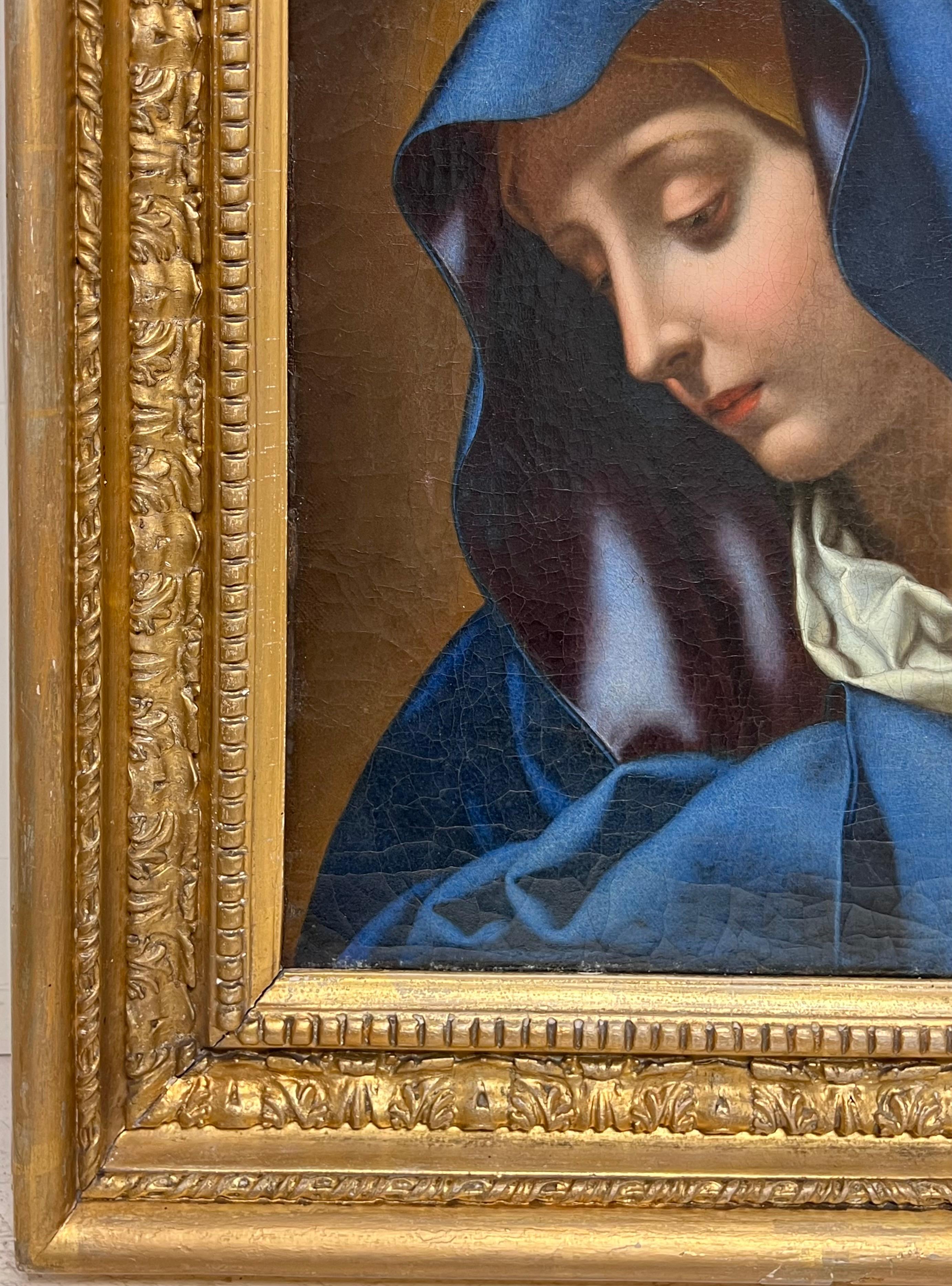 Fine Quality 18th Century Italian Old Master The Madonna in Blue after Dolci 3