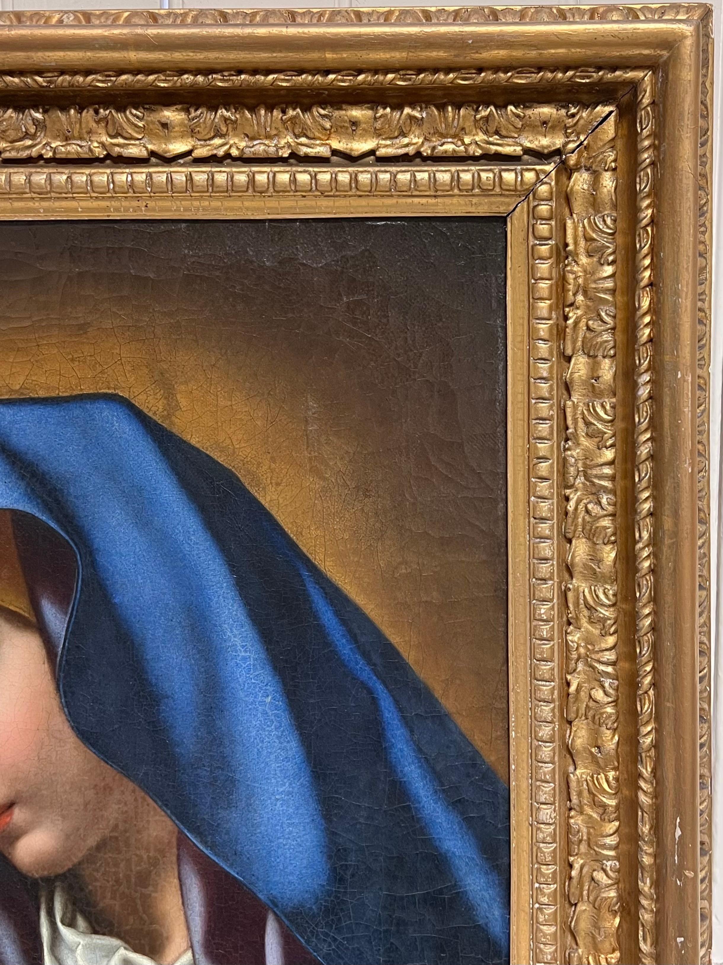 Fine Quality 18th Century Italian Old Master The Madonna in Blue after Dolci 4