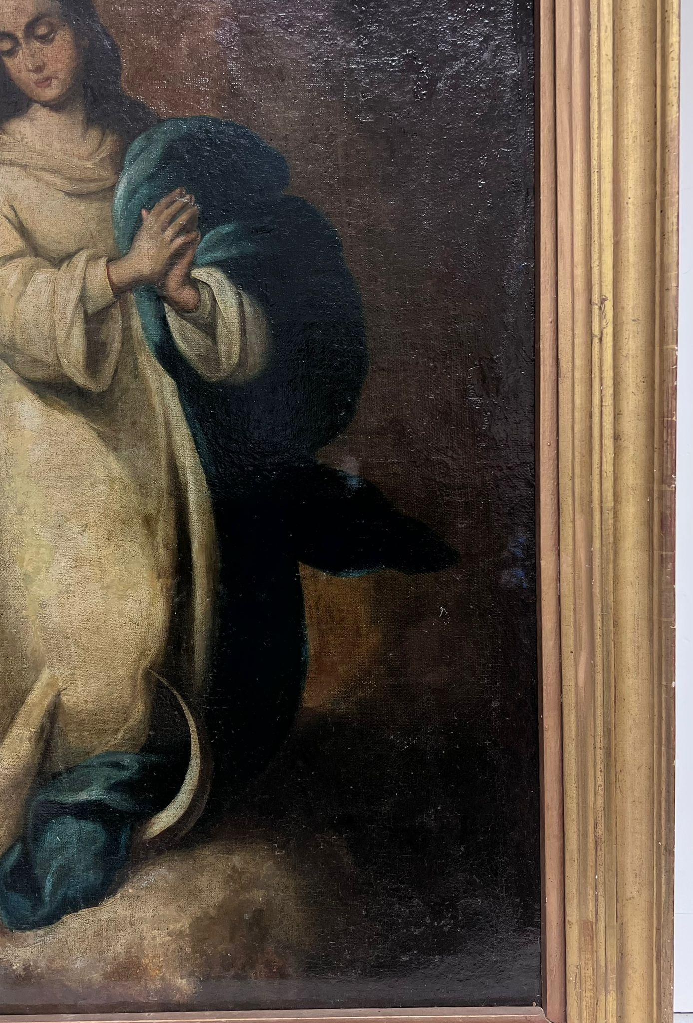 Huge Italian Old Master Assumption of the Virgin Oil Painting after Murillo 1
