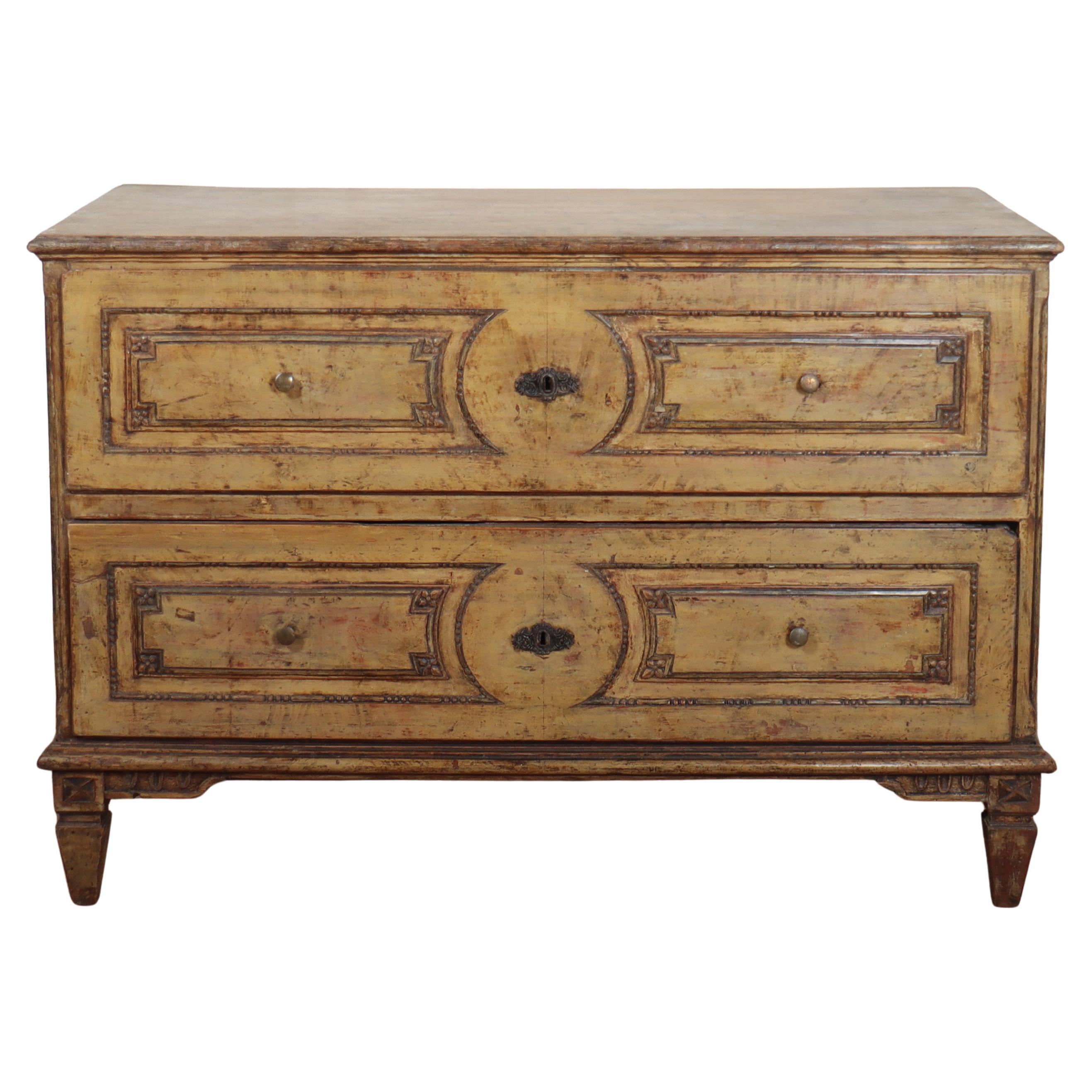 18th Century Italian Original Painted Commode
