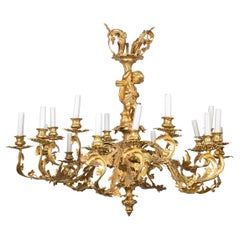 18th Century Italian Ormolu Chandelier with Putti Ornaments, C.1780