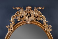 18th Century Italian Oval Shape Giltwood Mirror