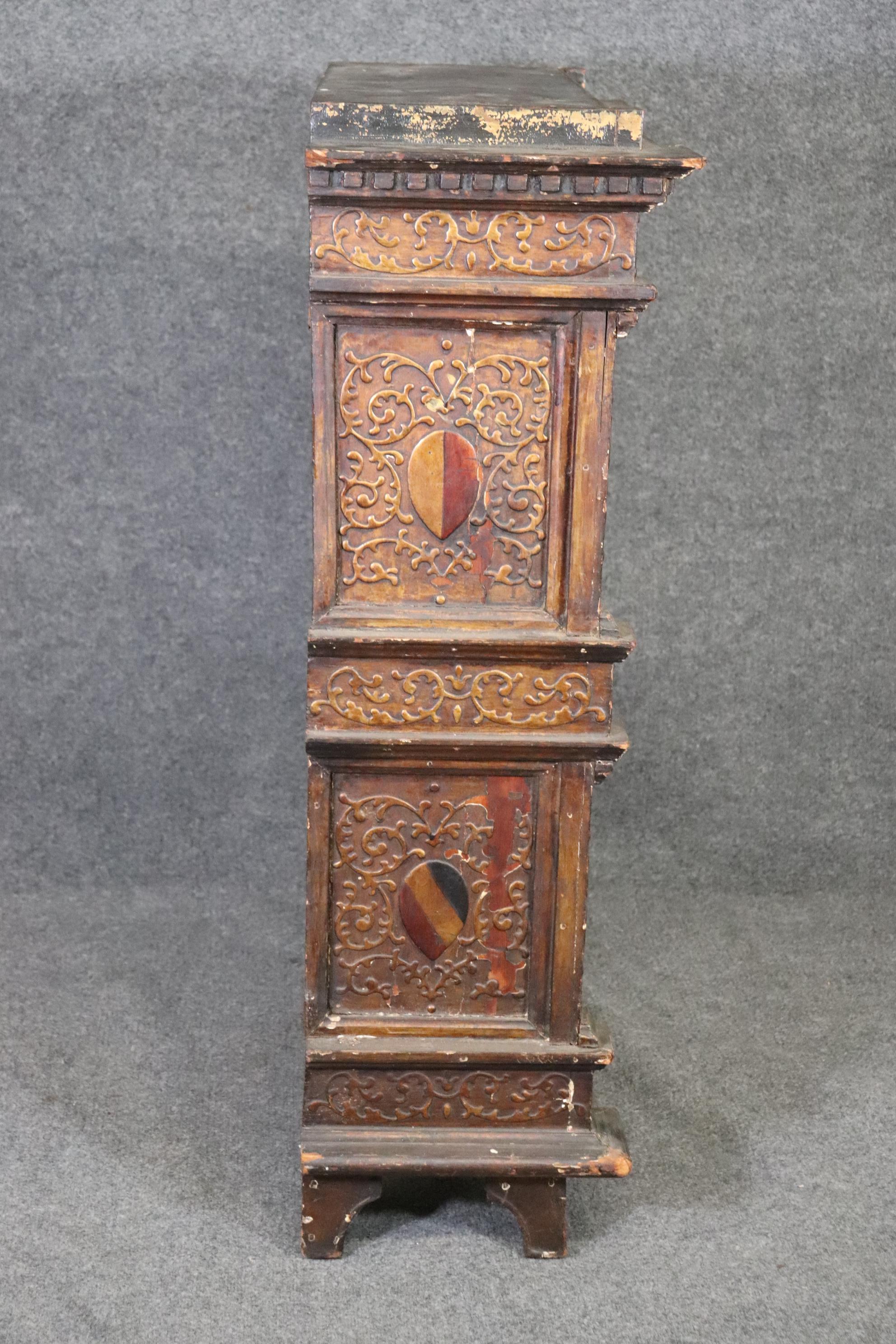 18th Century Italian Paint Decorated Figural Reliquary or Collector's Cabinet 2