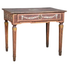 Antique 18th century Italian Paint Decorated Writing Desk with Drawer Circa 1760s