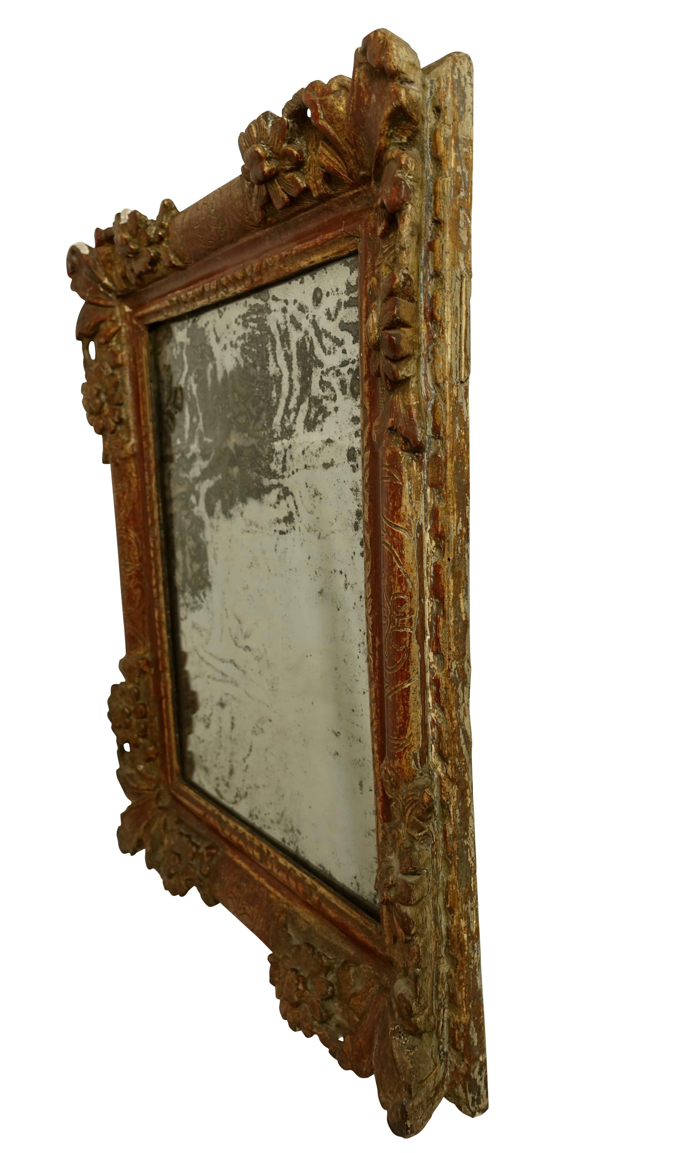 Italienischer bemalter und vergoldeter Spiegel aus dem 18. Jahrhundert im Zustand „Gut“ im Angebot in San Francisco, CA