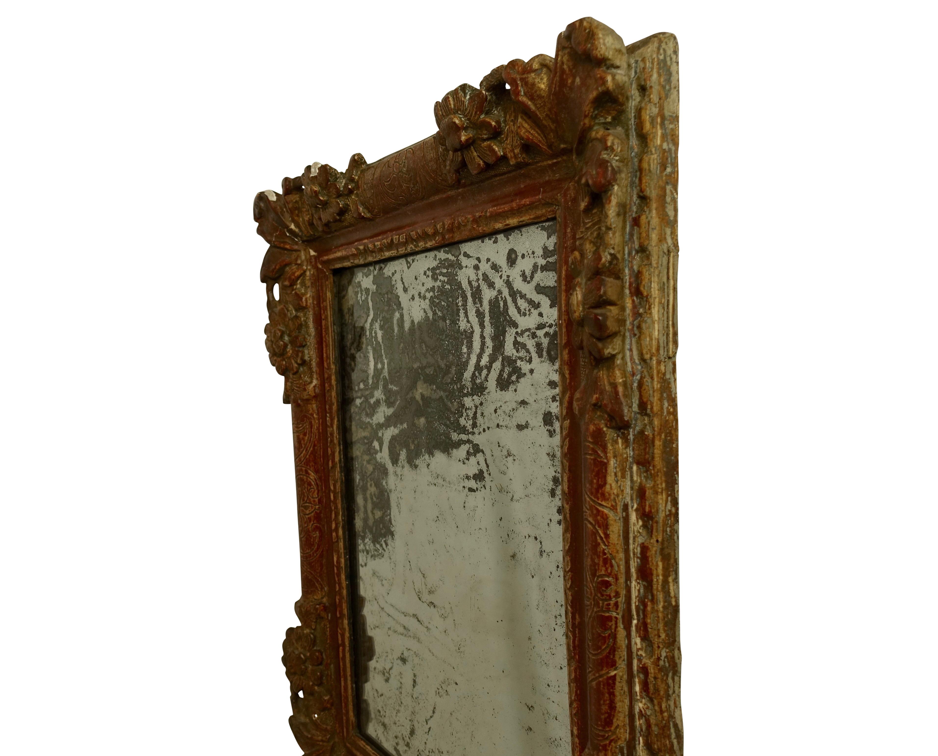 18th Century and Earlier 18th Century Italian Painted and Gilt Mirror For Sale