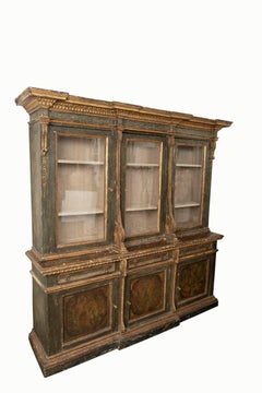 18th Century Italian Bookcase with Glass Doors