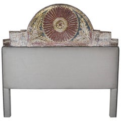 18th Century Italian Painted and Parcel-Gilt Carved Headboard