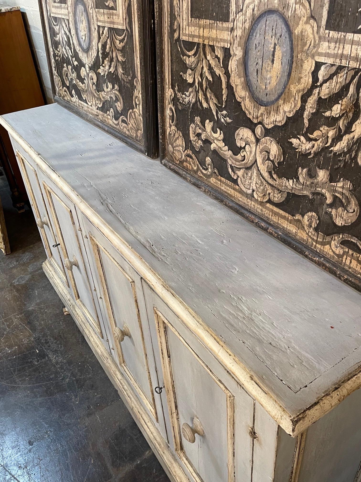 19th Century 18th Century Italian Painted Buffet For Sale