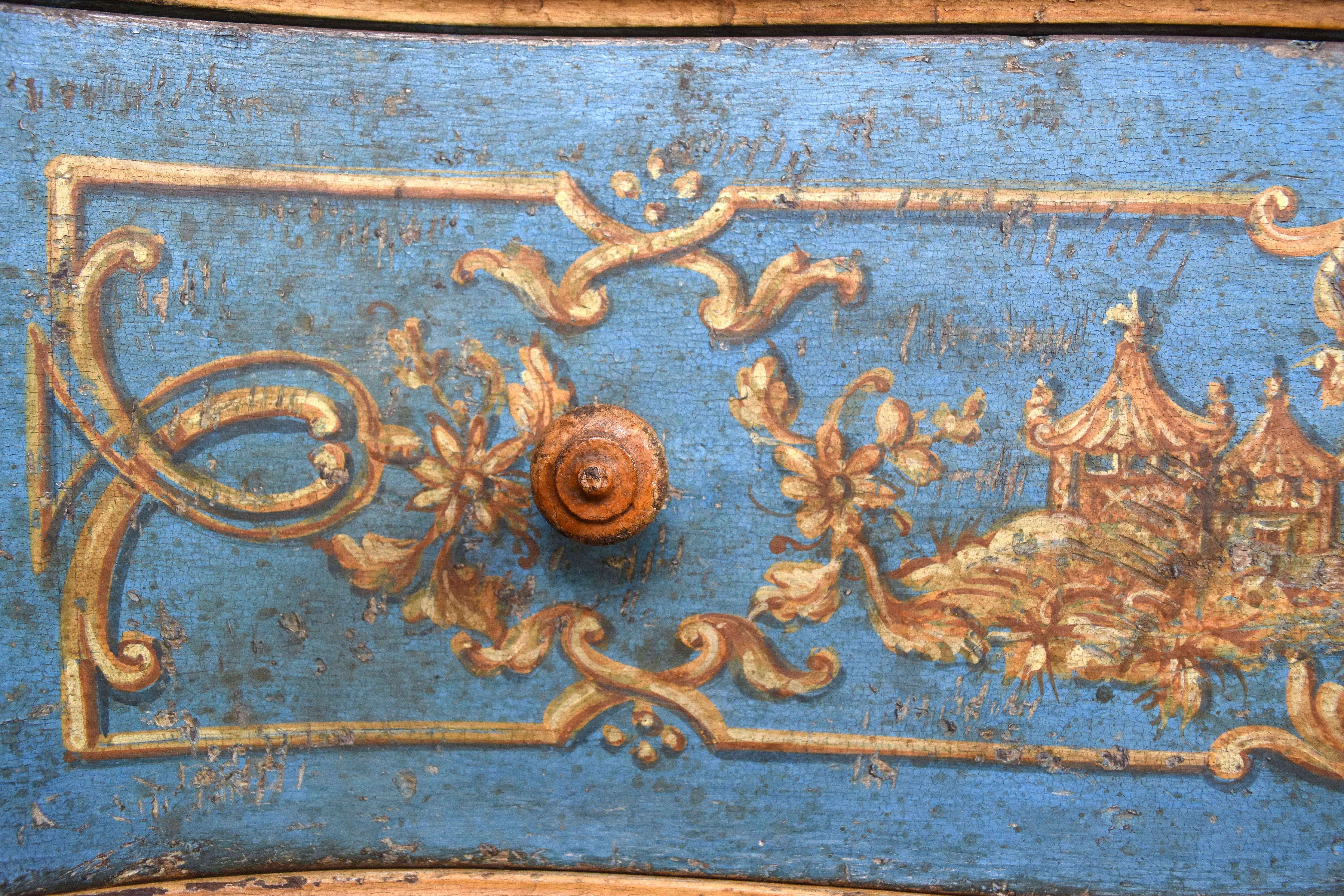 18th Century Italian Painted Chinoiserie Commode 5