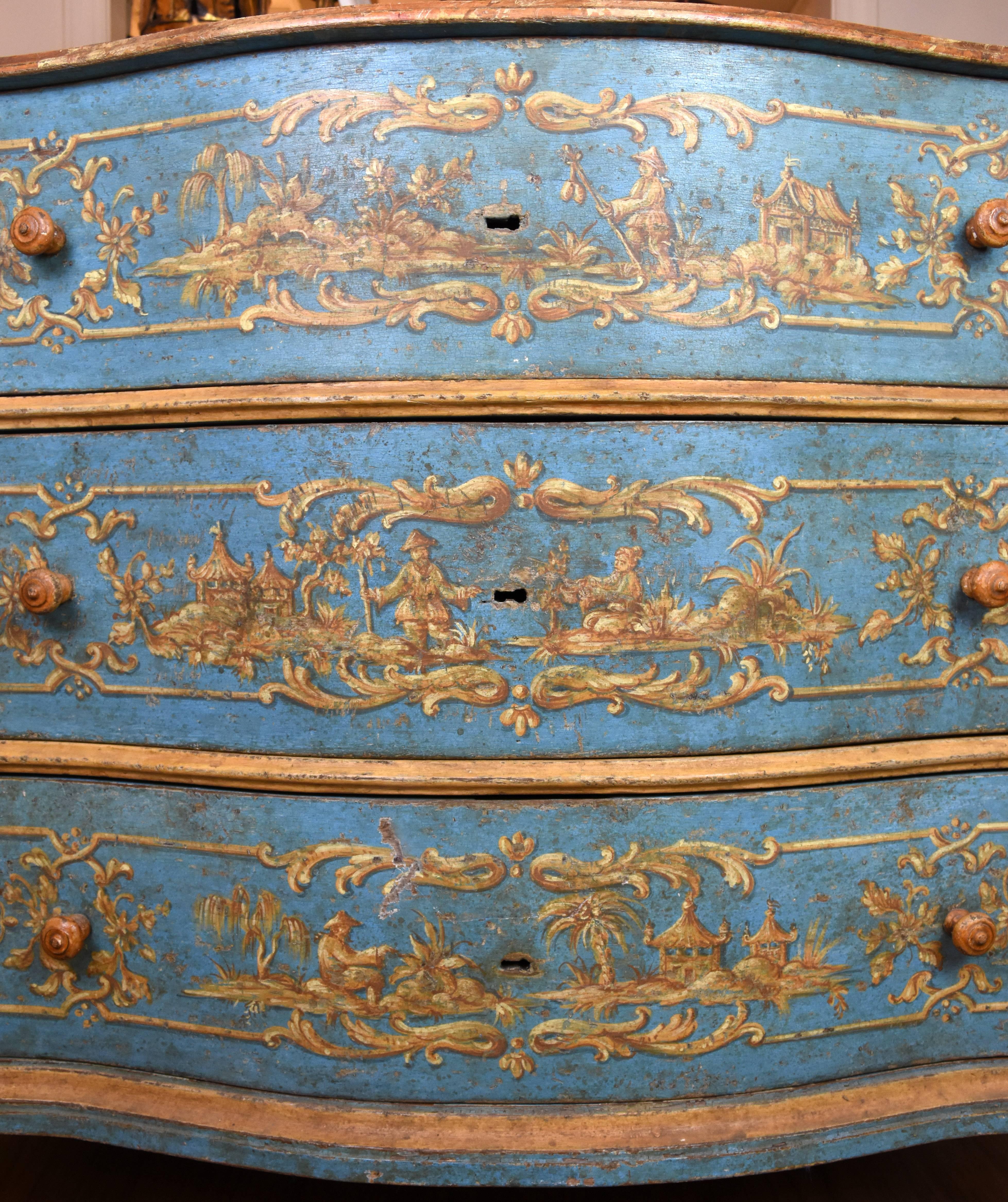 18th Century Italian Painted Chinoiserie Commode 6