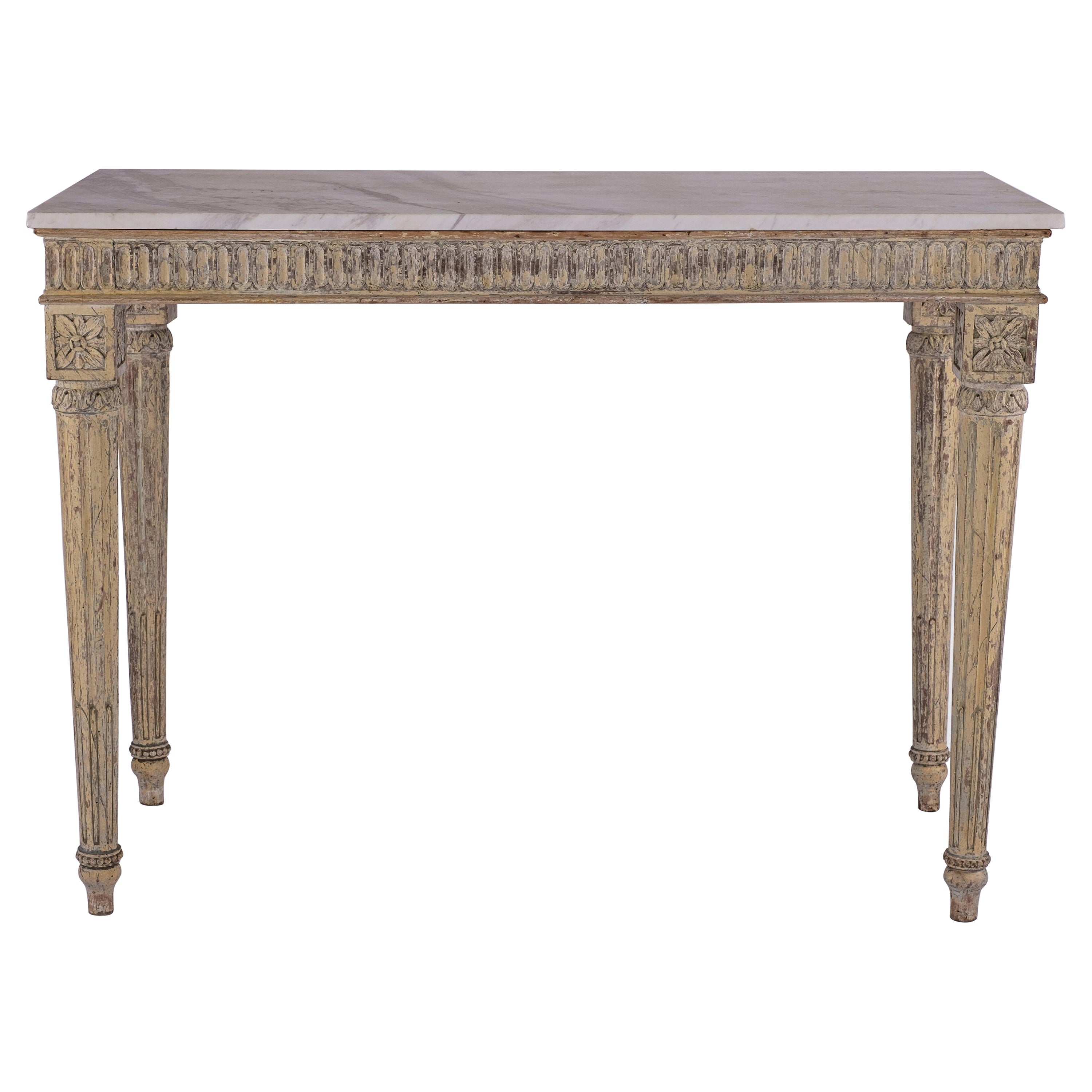 Consola italiana pintada del siglo XVIII