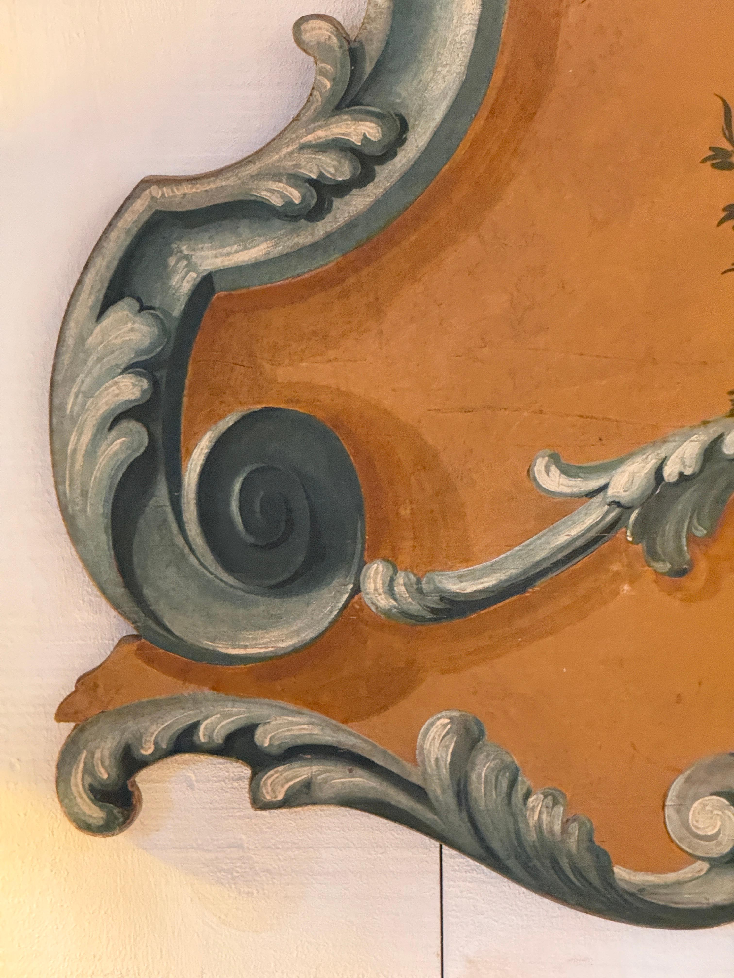 18th Century and Earlier 18th Century Italian Painted Rococo Panel For Sale