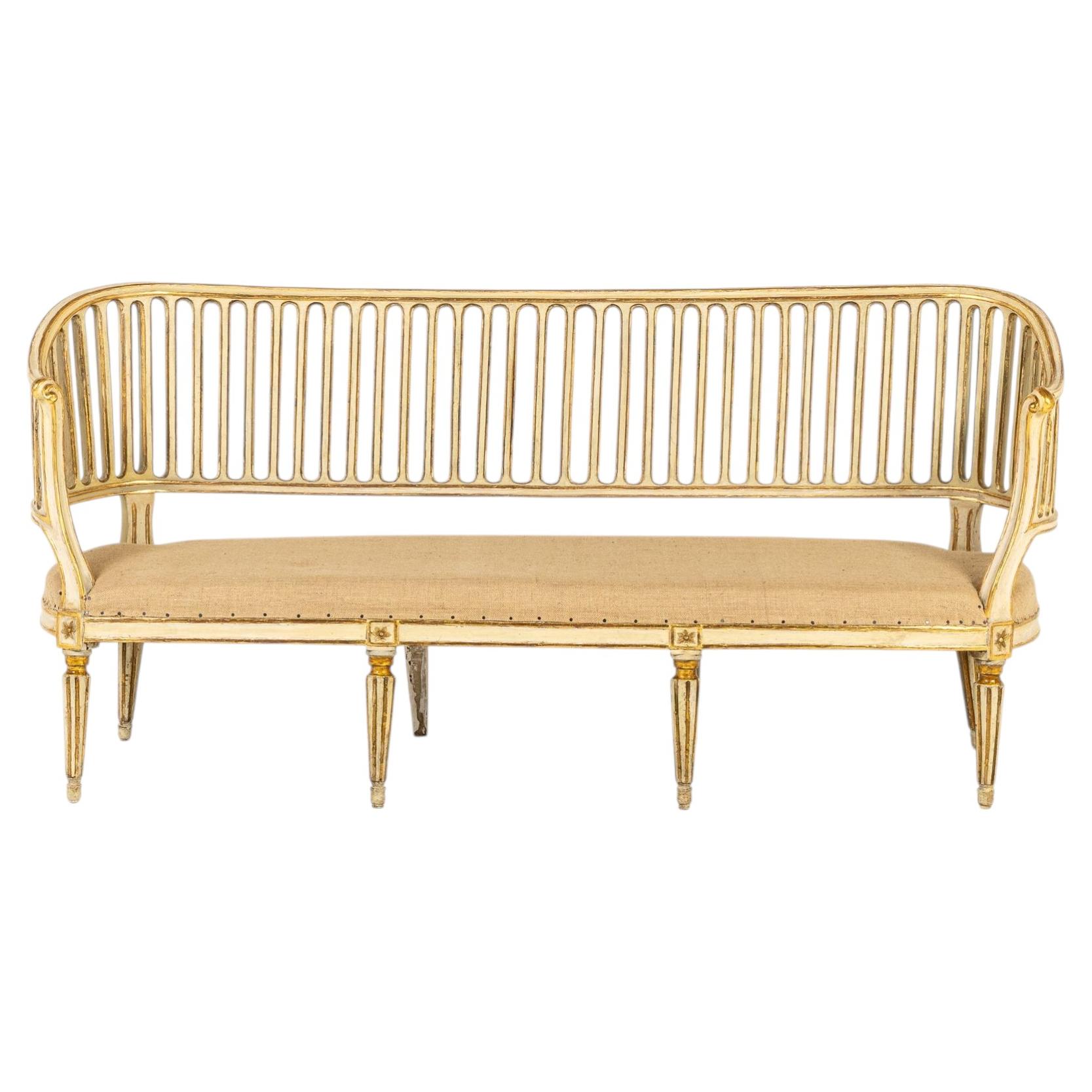 18th Century Italian Painted Settee For Sale
