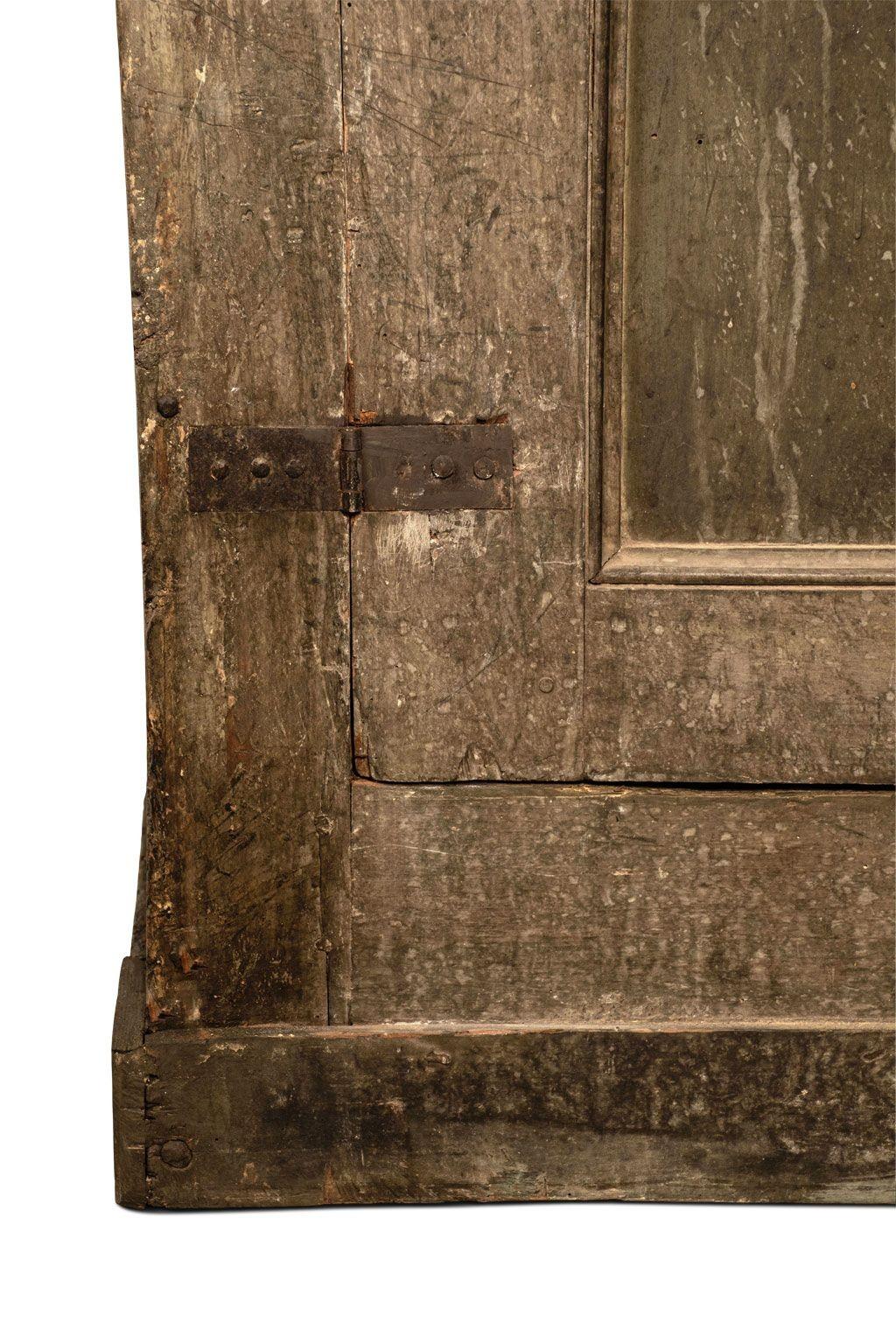 18th Century Italian Painted Wardrobe from Convent. Two-part wardrobe, with late 19th century restoration and addition of large deep open-face drawers.
