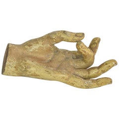 18th Century Italian Painted Wooden Hand of a Saint