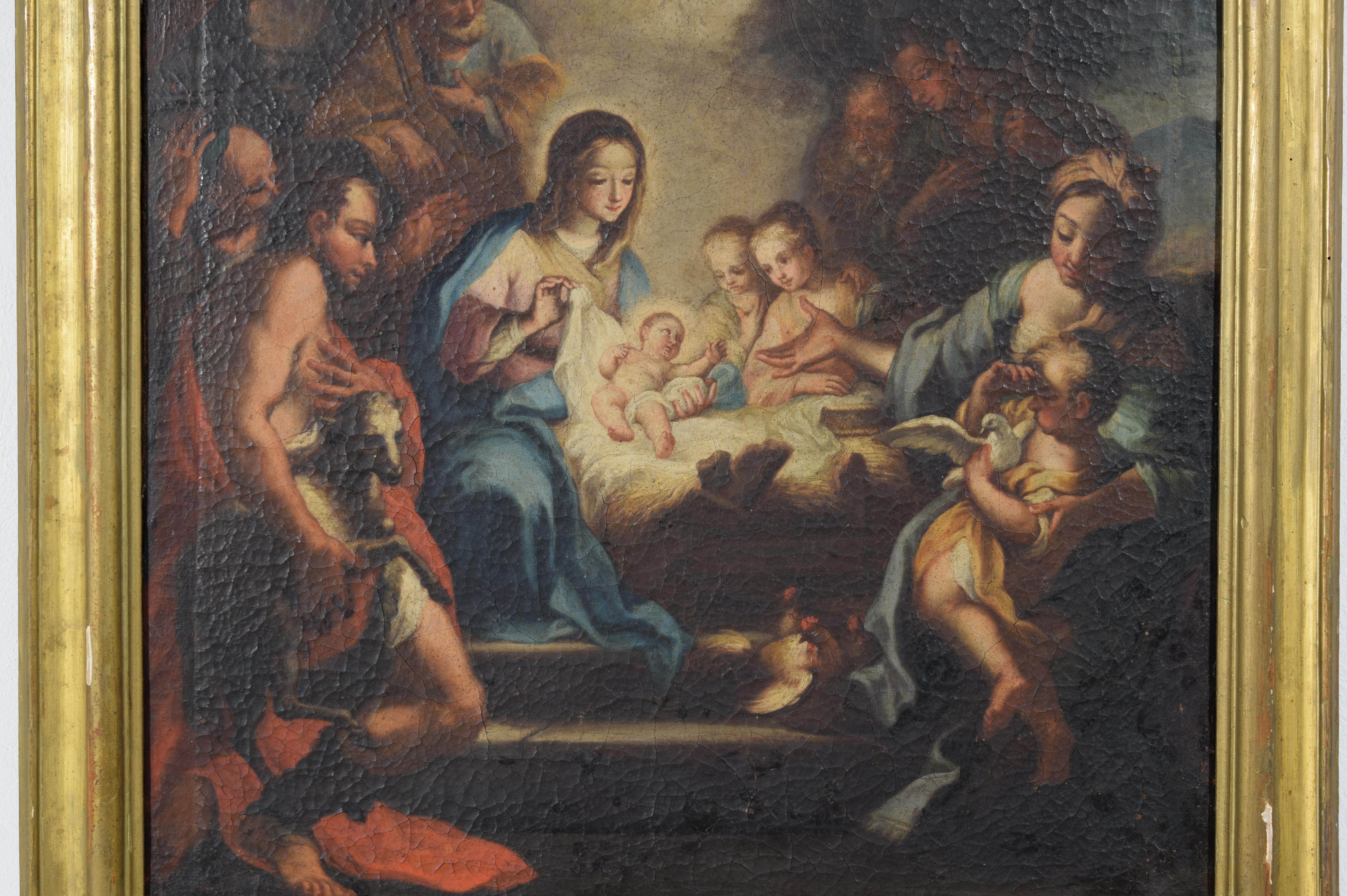 Rococo 18th Century, Italian Painting, Adoration of the Shepherds by Follower of Conca