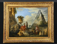 Pintura italiana Capriccio arquitectónico con pirámide Caio Cestio según Panini