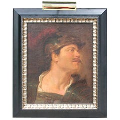Antique 18th Century Italian Painting of a Soldier, Fragement from a Larger Painting