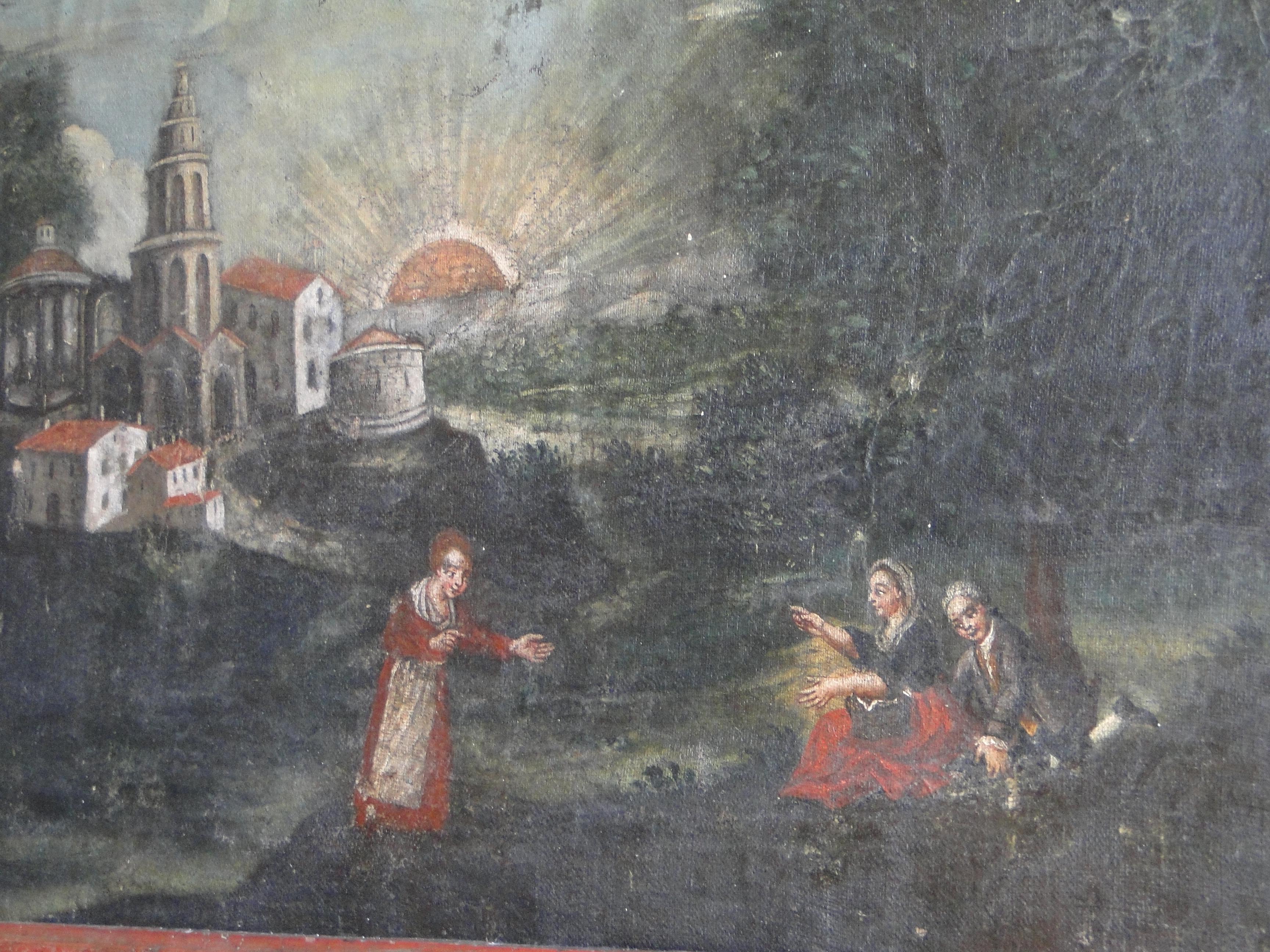Painted 18th Century Italian Painting Oil on Canvas