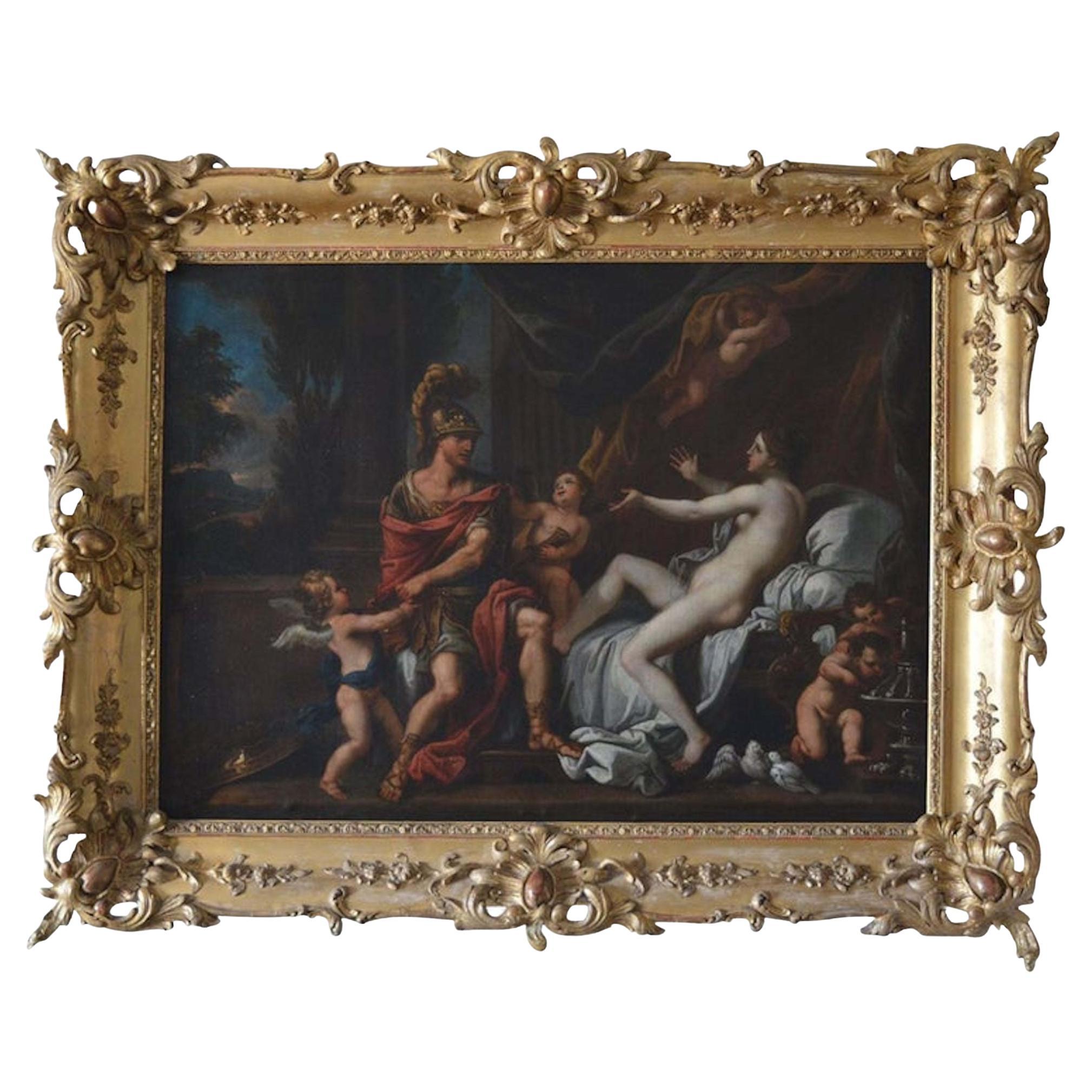 Peinture italienne du 18e siècle sur toile